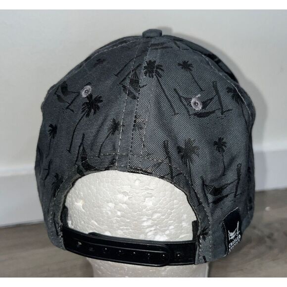 Crooked Hammock Brewery SnapBack Flat Bill Hat Cap Gray/Black EUC - Picture 4 of 8